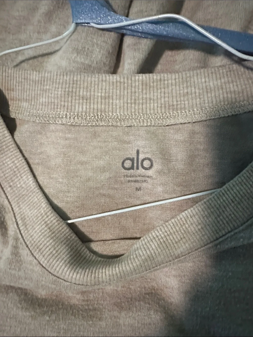 Alo Yoga Soho Medium Cozy Lightweight Long-Sleeve Top in Heather Taupe